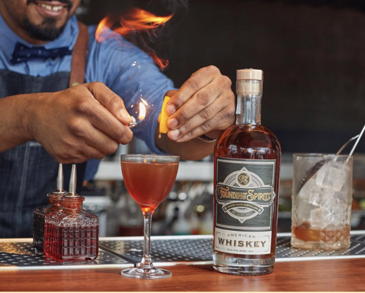 Flame orange cocktail whiskey